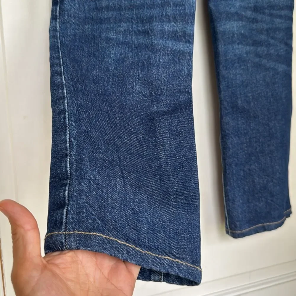 J. Crew Dark Indigo Straight Jeans Cropped, Like New Worn Once